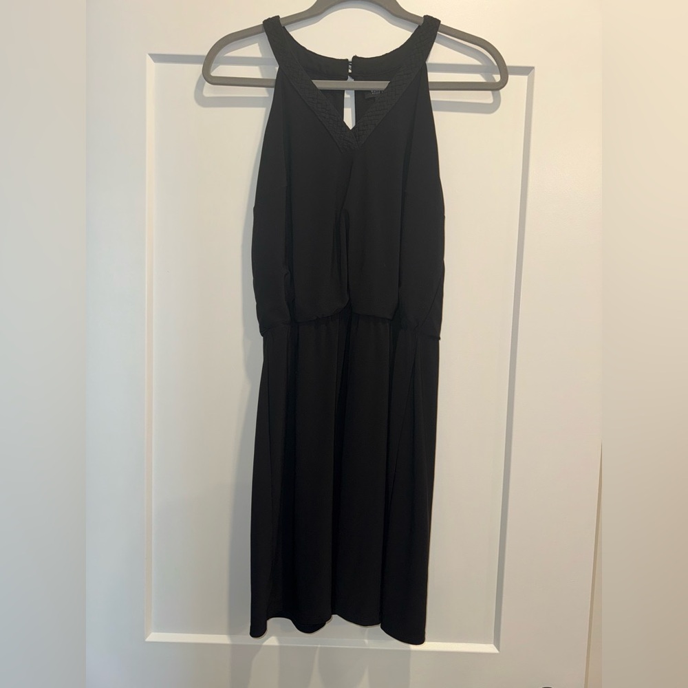 White House Black Market Black Textured Dress